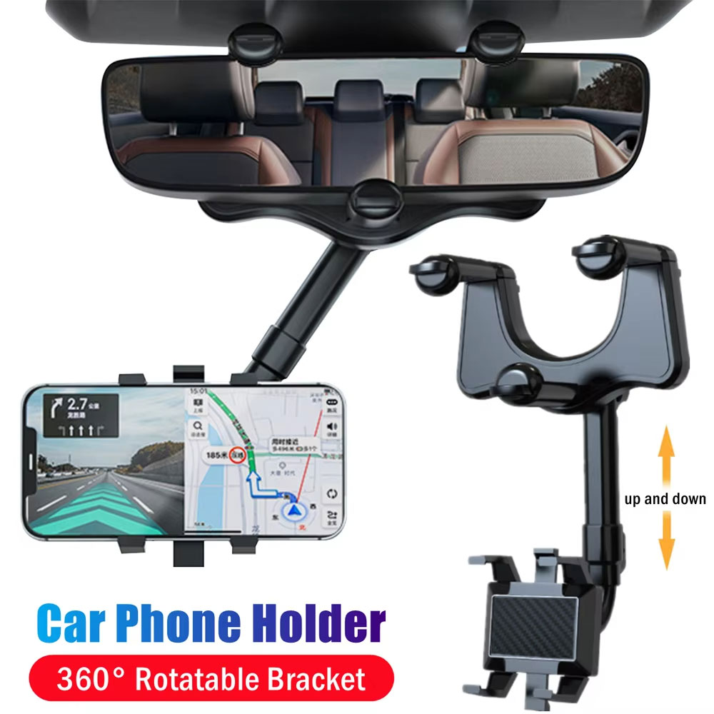 Mobile Pedestal Cabinet - Adjustable Car Rearview Mirror Phone Holder