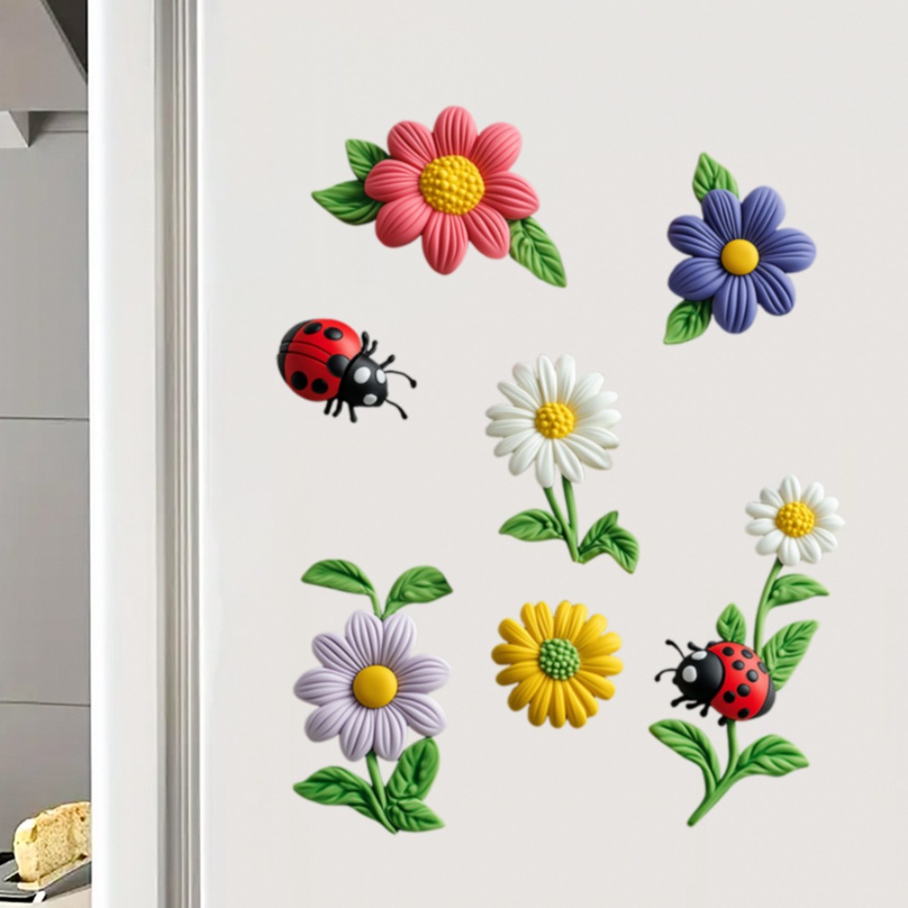 Office Furniture Removal - 3D Flower Ladybug Refrigerator Magnet Cartoon